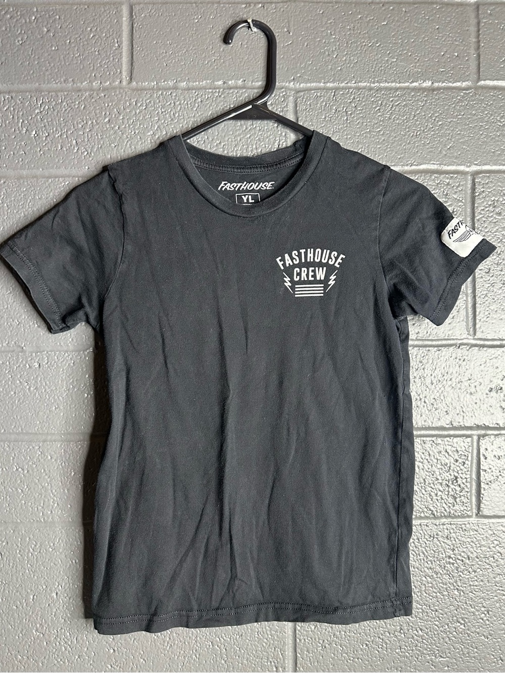 Fasthouse Brand - Crew Kids' Black Graphic Tee - YL - Picture 5 of 7